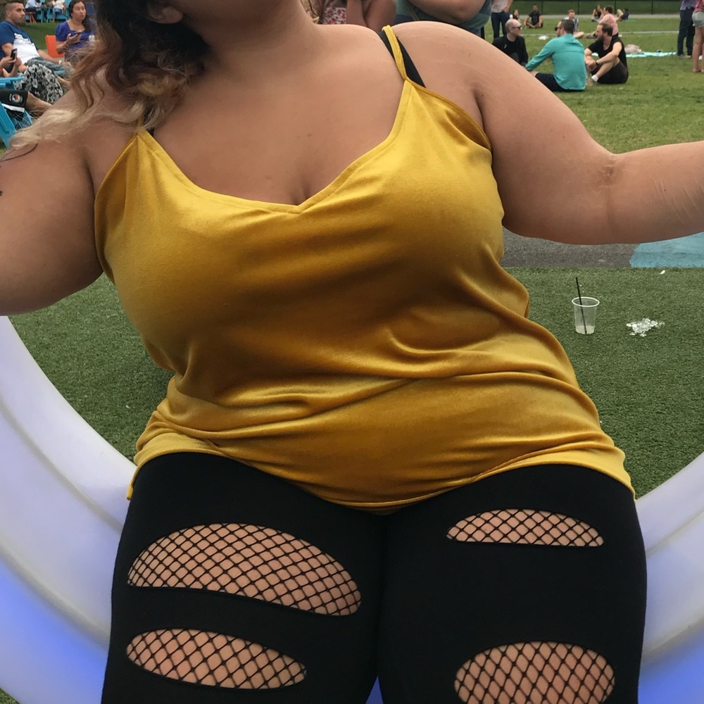 Plussize Gold/Mustard Velvet Tank Top